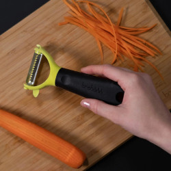 Trebonn Julie 1523204 Serrated Peeler, 16.5 cm, Soft Grip, Stainless Steel, Black/Yellow