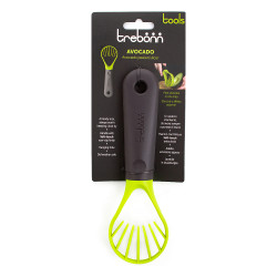 Trebonn AVOCADO 1523201 Avocado Peeler and Slicer, 20 cm, Soft-grip handle, Hanging loop, Black/Yellow
