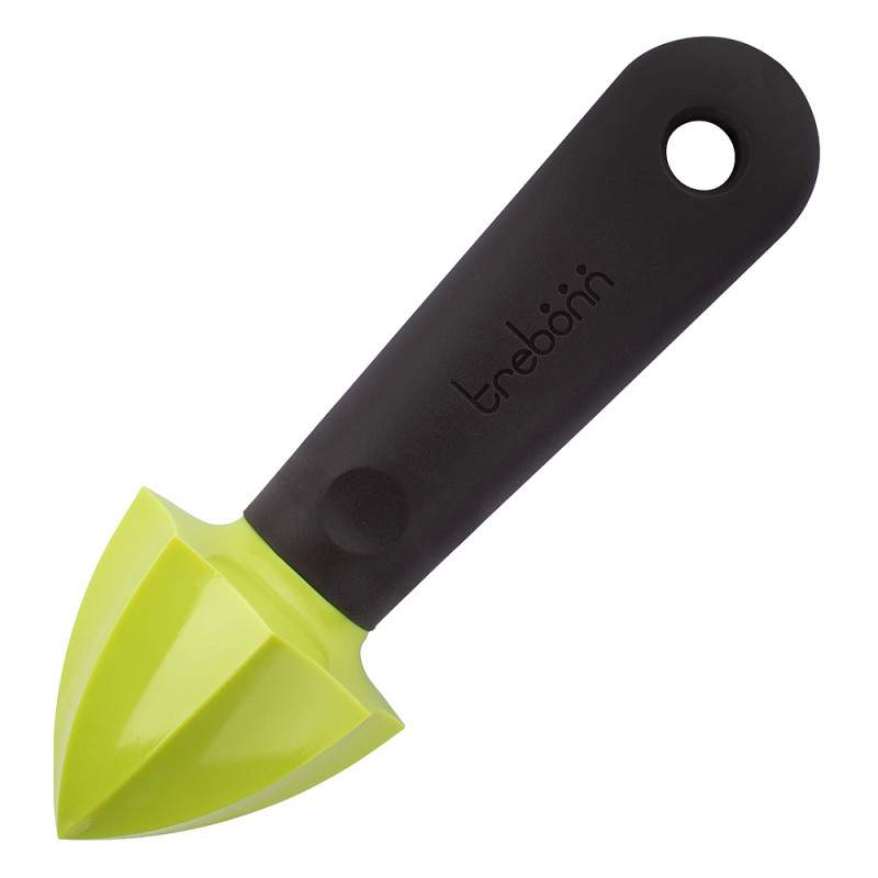 Trebonn Citrus 1523212 Manual Citrus Juicer, 17.4 cm, Soft-Grip Handle, Hanging Hole, Black/Yellow