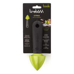 Trebonn Citrus 1523212 Manual Citrus Juicer, 17.4 cm, Soft-Grip Handle, Hanging Hole, Black/Yellow