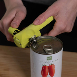 Trebonn Pop Top Can Opener 1523215, 18.2 cm, Soft Grip, Hanging Hole, Black/Yellow