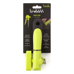 Trebonn Pop Top Can Opener 1523215, 18.2 cm, Soft Grip, Hanging Hole, Black/Yellow