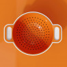 Trebonn DUO Colander Bowl - Small 1824101, 500 ml, 15.6 x 8.5 cm, Melamine, White/Orange