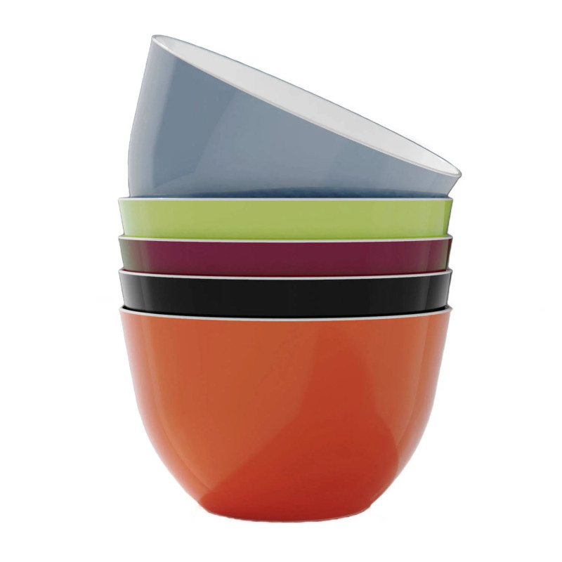 Set 6 boluri Trebonn Pile S Rainbow 1824931, 22x13.5 cm, Melamina, Multicolor