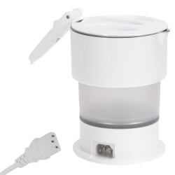 Fierbator pentru calatorii Adler AD 1377, 600W, 0.6 L, Corp din silicon pliabil, Protectie la supraincalzire, Indicator luminos, Alb