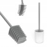 Βούρτσα τουαλέτας Trebonn 3025150, περιστρεφόμενη κεφαλή 360 μοιρών, λευκό/γκρι