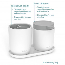 Οργανωτής μπάνιου Trebonn 3025140, αποσπώμενο, λαστιχένια πόδια, λευκό/γκρι