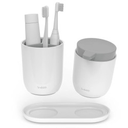 Οργανωτής μπάνιου Trebonn 3025140, αποσπώμενο, λαστιχένια πόδια, λευκό/γκρι