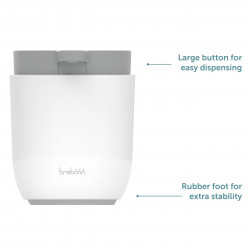 Диспенсър за сапун Trebonn 3025120, Работа чрез натиск, 300 мл, Широк отвор, Голяма помпа, Бял/сив