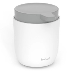 Dispenser sapun lichid Trebonn 3025120, 300 ml, 11x9x9 cm, Actiune prin apasare, Deschidere larga, Alb/Gri