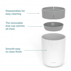 Поставка за четка за зъби Trebonn 3025100, 3 отделения, Разглобяема, Бял/сив