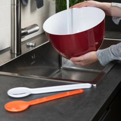 Set of 2 Trebonn 1524142 Salad Servers, 27.5 cm, Melamine, White/Orange