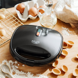 Уред за печене на сладки Adler AD 3071, 1200W, 12 форми, Незалепваща плоча, Светлинен индикатор,