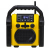 Aparat radio pentru constructii Adler AD 1911, 10W, 87,5-108 MHz, Bluetooth, Intrare AUX, Iesire 3,5 mm, 6x R14, Negru / Galben