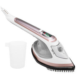 Парогенератор и ютия Adler AD 5044, 1800W, 180ml, 25g/min, LED, Вертикално и хоризонтално подаване, Бял/златист