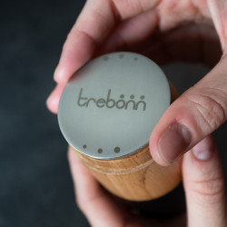 Мелничка за сол и пипер Trebonn Woody 1924201, 10.5x5.5x5.5 см, Стомана, Керамичен механизъм, Бамбук, Бял