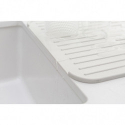 Brabantia SinkSide 1000207 Silicone Dish Drying Mat, 43.5 x 32.5 cm, Foldable, Light Gray