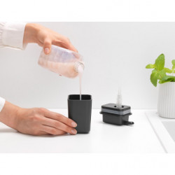 Brabantia SinkSide Liquid Soap Dispenser 1003313, 250 ml, Easy to Clean, Rubber Base, Dark Gray