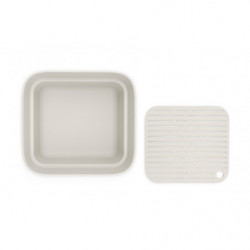 Brabantia 1003316 Washing and Draining Bowl, 16.1 x 37.4 x 34.4 cm, Safe for Non-Stick Cookware, Light Gray