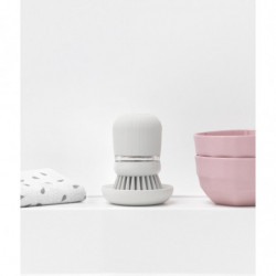 Διανομέας υγρού σαπουνιού με βούρτσα πιάτων Brabantia Sinkside 1003318, 100 ml, Βούρτσες από πολυεστέρα, Βάση, Ανοιχτό γκρι