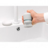 Dozator detergent de vase cu perie Brabantia Sinkside 1003318, 100 ml, Peri din poliester, Suport, Gri deschis