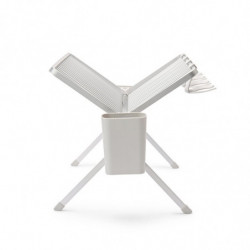 Brabantia SinkSide 1004152 Foldable Dish Rack, Utensil Holder, Rust-Resistant, Light Gray