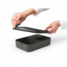 Brabantia Make&Take Food Container 1006290, 2 L, With Dividers, Airtight Seal, BPA-Free, Dark Gray