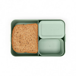 Brabantia Make&Take Food Container 1006291, 2 L, With Dividers, Airtight Seal, BPA-Free, Green