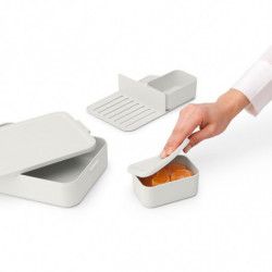Brabantia Make&Take Food Container 1006292, 2 L, With Dividers, Airtight Seal, BPA-Free, Light Gray