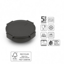 Brabantia Make&Take Salad Bowl 1006302, 1.3 L, Airtight Seal, BPA-Free, Dark Gray