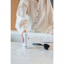 Dozator detergent de vase Brabantia SinkStyle 1008507, 200 ml, Fund transparent, Alb