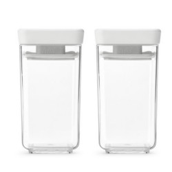 Комплект 2 бр. бурканчета за подправки Brabantia Tasty+ Stackable 1008884, 150 мл, Без BPA, Иновативни капачета, Прозрачен/сив