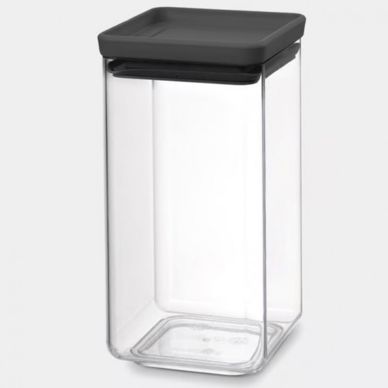 Borcan pentru depozitare Brabantia Tasty+ 1001172, 1,6 l, Transparent/ Gri închis