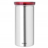 Brabantia 646986 Coffee Capsule Storage Jar, Holds up to 18 capsules, Stainless steel, Fingerprint-resistant, Stainless steel/red