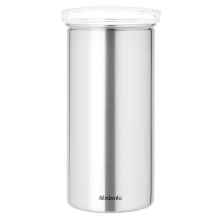 Brabantia 646989 Coffee Capsule Storage Jar, Holds up to 18 capsules, Stainless steel, Fingerprint-resistant, Silver
