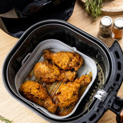 Set 2 forme din silicon pentru Airfryer Klausberg KB 7790, 21x20.3 cm, Pana la 230°C, Fara BPA, Gri