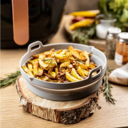 Силиконова вложка за Airfryer Klausberg KB 7789, 20х21.3х6.5 см, -40-230C, Без BPA, 2 бр, Сив