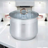 Klausberg KB 7797 Deep Pot, 18.7 L, 32 cm, Glass Lid, Multi-layer Bottom, Induction Compatible, Stainless Steel/Rose Gold