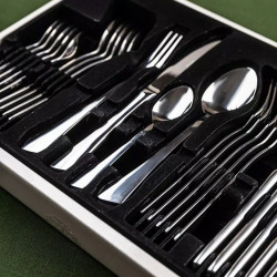 Set tacâmuri Kinghoff KH 1512, 24 piese, Pentru 6 persoane, Oțel inoxidabil, Argint