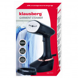 Aparat de calcat cu aburi Klausberg KB 7777, 1500W, 400ml, Calcare verticala, Placa ceramica, Negru / roz auriu