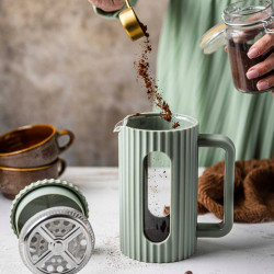 Klausberg KB 7755, 1 l, nem melegedő test, üveg, menta, francia kávé/tea presszó