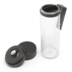 Brabantia Make&Take Bottle 1006278, 500 ml, With strainer, Spill-proof, Wide opening, Dark gray/transparent