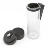 Brabantia Make&Take Bottle 1006278, 500 ml, With strainer, Spill-proof, Wide opening, Dark gray/transparent
