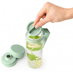 Brabantia Make&Take Bottle 1006279, 500 ml, With strainer, Spill-proof, Wide opening, Green/clear
