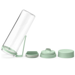 Brabantia Make&Take Bottle 1006279, 500 ml, With strainer, Spill-proof, Wide opening, Green/clear