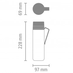 Brabantia Make&Take Bottle 1006280, 500 ml, With strainer, Spill-proof, Wide opening, Light gray/transparent