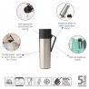 Θερμοκύπελλο Brabantia Make&Take 1008487, 500 ml, διπλά τοιχώματα, χωρίς BPA, Inox/σκούρο γκρι