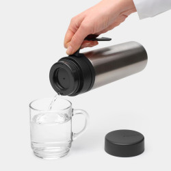 Sticla thermos Brabantia Make&Take 1008487, 500 ml, Pereti dubli, Fara BPA, Argintiu/gri închis