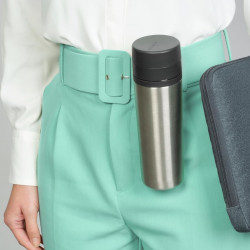 Brabantia Make&Take 1008487 Insulated Bottle, 500 ml, Double-walled, BPA-free, Stainless Steel/Dark Gray