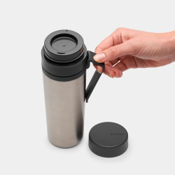 Brabantia Make&Take 1008487 Insulated Bottle, 500 ml, Double-walled, BPA-free, Stainless Steel/Dark Gray
